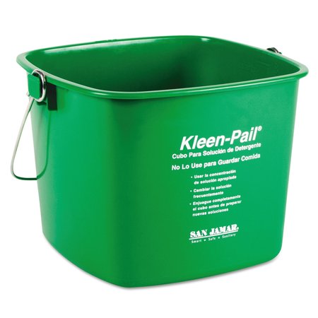 San Jamar Pail, 6 qt., Plastic, Green, PK12 SAN KP196GN